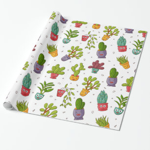 Niedliches Cactus Nature Succulents-Muster Geschenkpapier