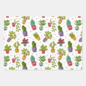 Niedliches Cactus Nature Succulents-Muster Geschenkpapier Set (Vorderseite 3)