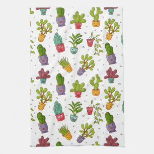 Niedliches Cactus Nature Succulents-Muster Geschirrtuch