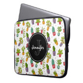 Niedliches Cactus Nature Succulents-Muster Laptopschutzhülle (Vorderseite Links)