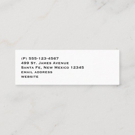 Niedliches Cactus Nature Succulents-Muster Mini Visitenkarte (Rückseite)