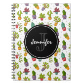 Niedliches Cactus Nature Succulents-Muster Notizblock (Vorderseite)