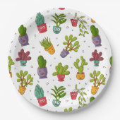 Niedliches Cactus Nature Succulents-Muster Pappteller (Vorderseite)