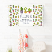 Niedliches Cactus Nature Succulents Muster Party Banner (Insitu)