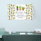 Niedliches Cactus Nature Succulents Muster Party Banner (Messeveranstaltung)