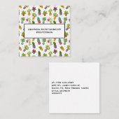 Niedliches Cactus Nature Succulents-Muster Quadratische Visitenkarte (Vorne/Hinten)