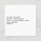 Niedliches Cactus Nature Succulents-Muster Quadratische Visitenkarte (Rückseite)