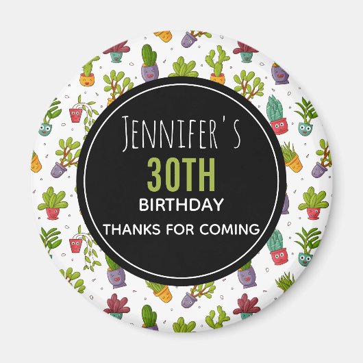 Niedliches Cactus Nature Succulents-Muster Vielen Magnet (Vorne)