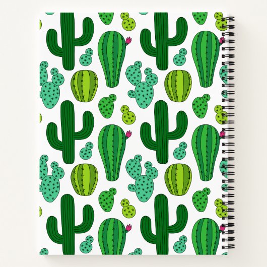 Niedliches Cactus Pattern Anpassbare Namen Notizblock (Rückseite)