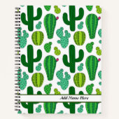 Niedliches Cactus Pattern Anpassbare Namen Notizblock (Vorderseite)