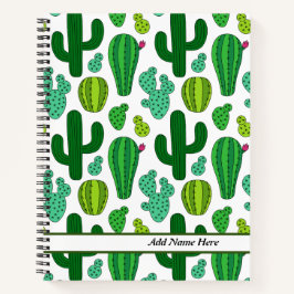 Niedliches Cactus Pattern Anpassbare Namen Notizblock