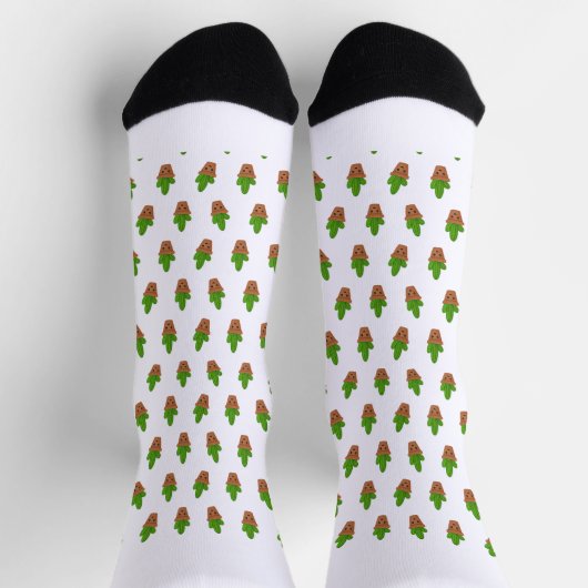 Niedliches Cactus Pattern auf Socken (Oben)