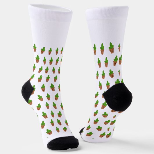 Niedliches Cactus Pattern auf Socken (Gewinkelt)