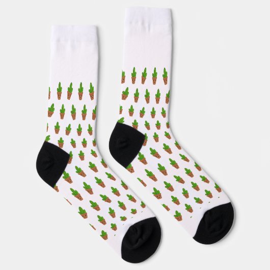 Niedliches Cactus Pattern auf Socken (Rechts)