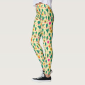 Niedliches Cactus Pattern Gelbe Kawaii-Stoffe Leggings (Links)