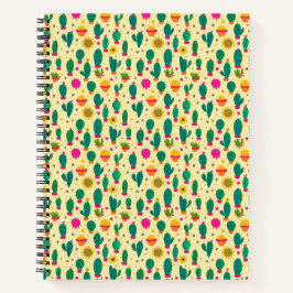Niedliches Cactus Pattern Gelbe Kawaii-Stoffe Notizblock