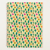 Niedliches Cactus Pattern Gelbe Kawaii-Stoffe Planer (Vorderseite)