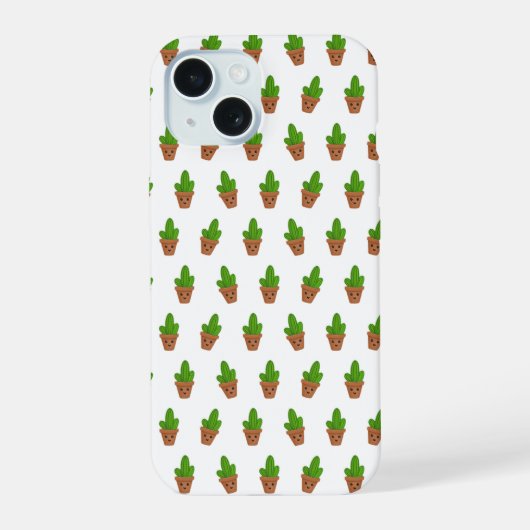 Niedliches Cactus Pattern Mobile Cover iPhone 15 Hülle (Rückseite)