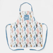 Niedliches Cactus Pattern Monogramm Schürze (Vorderseite)