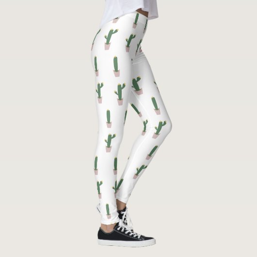 Niedliches Cactus Pot Pflanze Muster Leggings (Rechts)