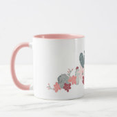 Niedliches Cactus rosa Succulents-Muster mit Name Tasse (Links)