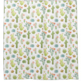 Niedliches Cactus Stehend Pattern Duschvorhang (Vorderseite)