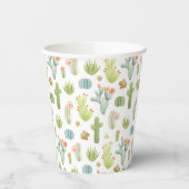 Niedliches Cactus Stehend Pattern Pappbecher (Links)