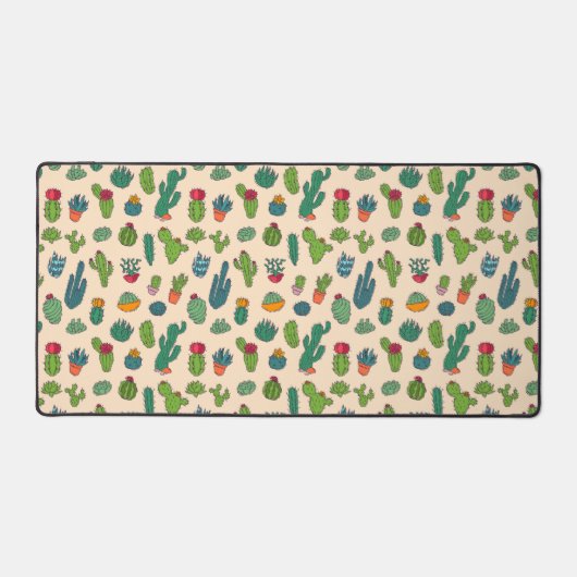 Niedliches Cactus Stehend Pattern Schreibtischunterlage (Vorderseite)