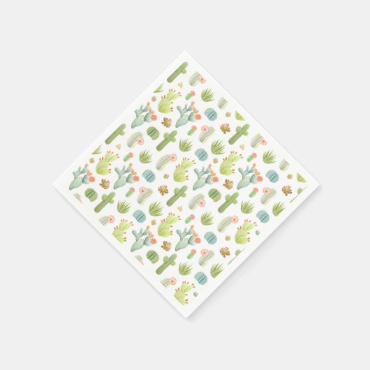 Niedliches Cactus Stehend Pattern Serviette (Ecke)
