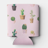 Niedliches Cactus succulents Pattern auf rosa Foam Dosenkühler (Rückseite)