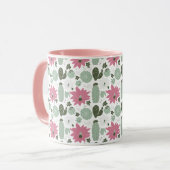 Niedliches Cactus succulents Pattern Tasse (Vorderseite Links)