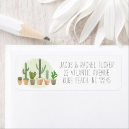 Niedliches Cactus Watercolor Succulent Pots Label