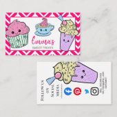 niedliches Cafe-Cafe mit Kawaii-Kuchen-Shop Visitenkarte (Vorne/Hinten)