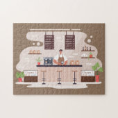 niedliches Café liebt Puzzle (Horizontal)