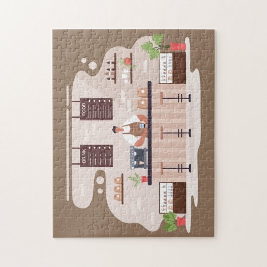 niedliches Café liebt Puzzle (Vertikal)