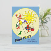 Niedliches Cajun Crawfish Pool Party Einladung (Stehend Vorderseite)