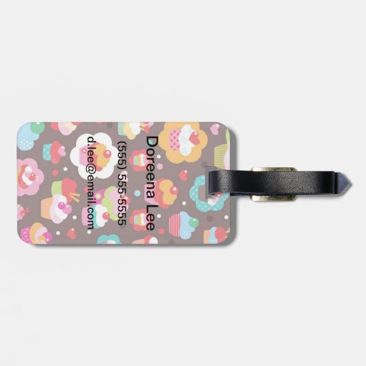 Niedliches Cake-Cake-Muster Gepäckanhänger (Rückseite horizontal)