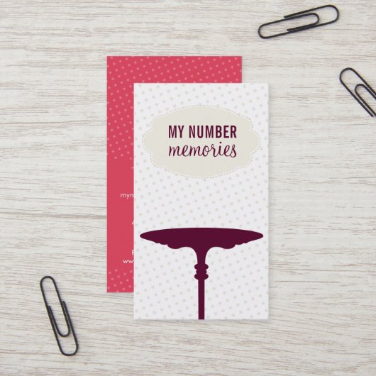 NIEDLICHES CAKE STAND-Elfenbein Visitenkarte (Vorderseite/Rückseite Beispiel)