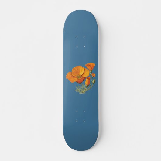 Niedliches California Poppy Blume Vintag Skateboar Skateboard (Vorne)