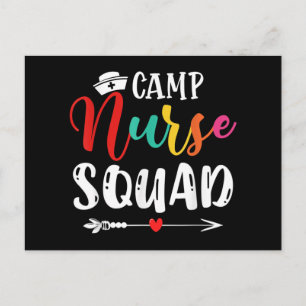 Niedliches Camp Nurse Squad Funny Nurses Match Feiertagspostkarte