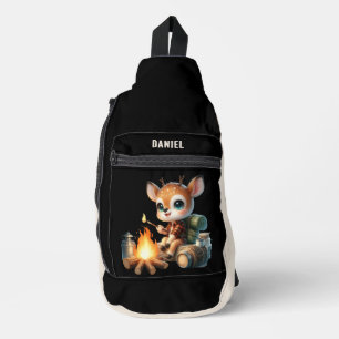 Niedliches Camping gibt Hirsche an Crossbody Bag