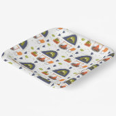 Niedliches Camping mit Feuer und Zeltplatz Pappteller (Gewinkelt)