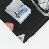 Niedliches Camping Muster | Aquarellbilder Fleecedecke (Ecke)