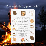 Niedliches Camping S'Mores Bonfire Geburtstagspart Einladung<br><div class="desc">Feiern Sie ihren Geburtstag im Freien mit ihren Freunden am Lagerfeuer. Unsere niedliche Geburtstagsfeier ist skurril, wenn sich die s'mores um die Ränder fixieren. Schokoladenbars, Grahams, Marshmallow, Lagerfeuer und s'mores machen dieses kawaii Design zum besten. Geburtstage machen mehr Spaß mit Freunden! Mit viel Spaß entworfen vom The Daisy Chain Shop....</div>