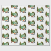Niedliches Camping Thema Campfire, Zelt, Wald Geschenkpapier (Flach)