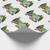 Niedliches Camping Thema Campfire, Zelt, Wald Geschenkpapier (Ecke)