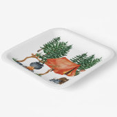 Niedliches Camping Thema Campfire, Zelt, Wald Pappteller (Gewinkelt)