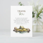 Niedliches Camping Themed Baby Dusche Vielen Dank Dankeskarte (Stehend Vorderseite)