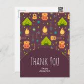 Niedliches Camping Themenmuster Vielen Dank Postkarte (Vorne/Hinten)