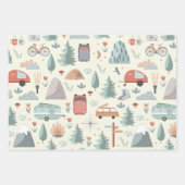 Niedliches Camping, Wandern, Freizeit und Naturthe Geschenkpapier Set (Vorderseite 2)